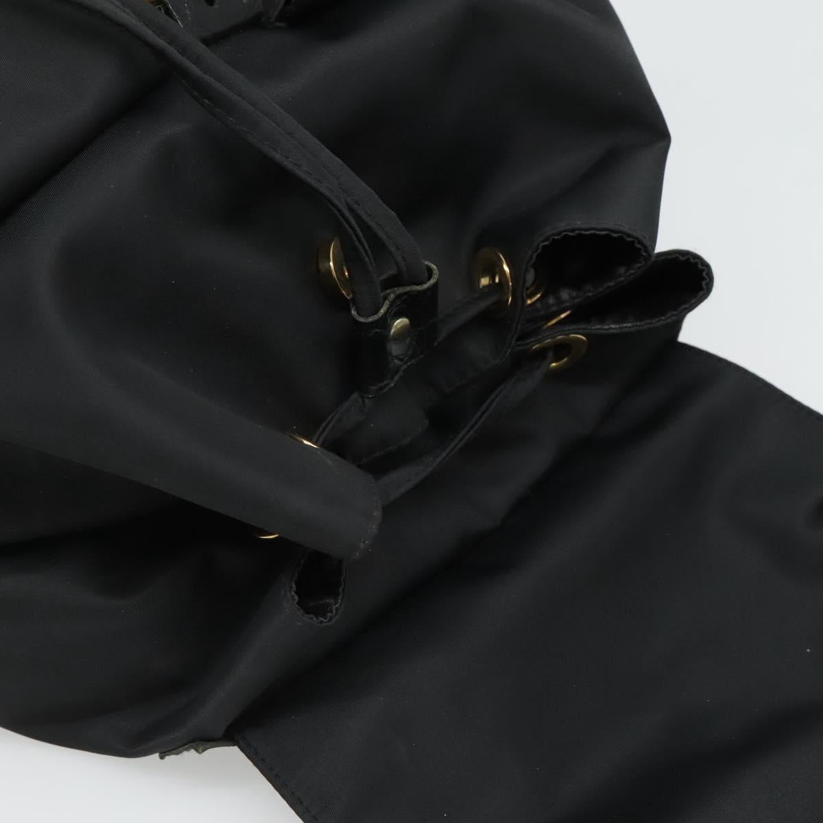 Gianni Versace Backpack Nylon Black Auth 115404