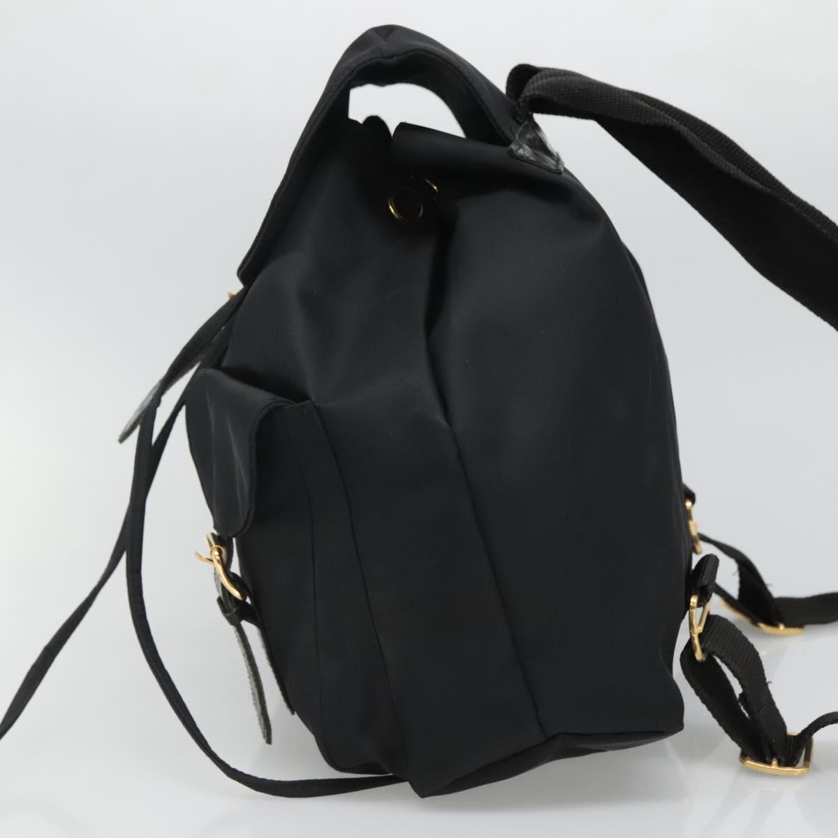 Gianni Versace Backpack Nylon Black Auth 115404