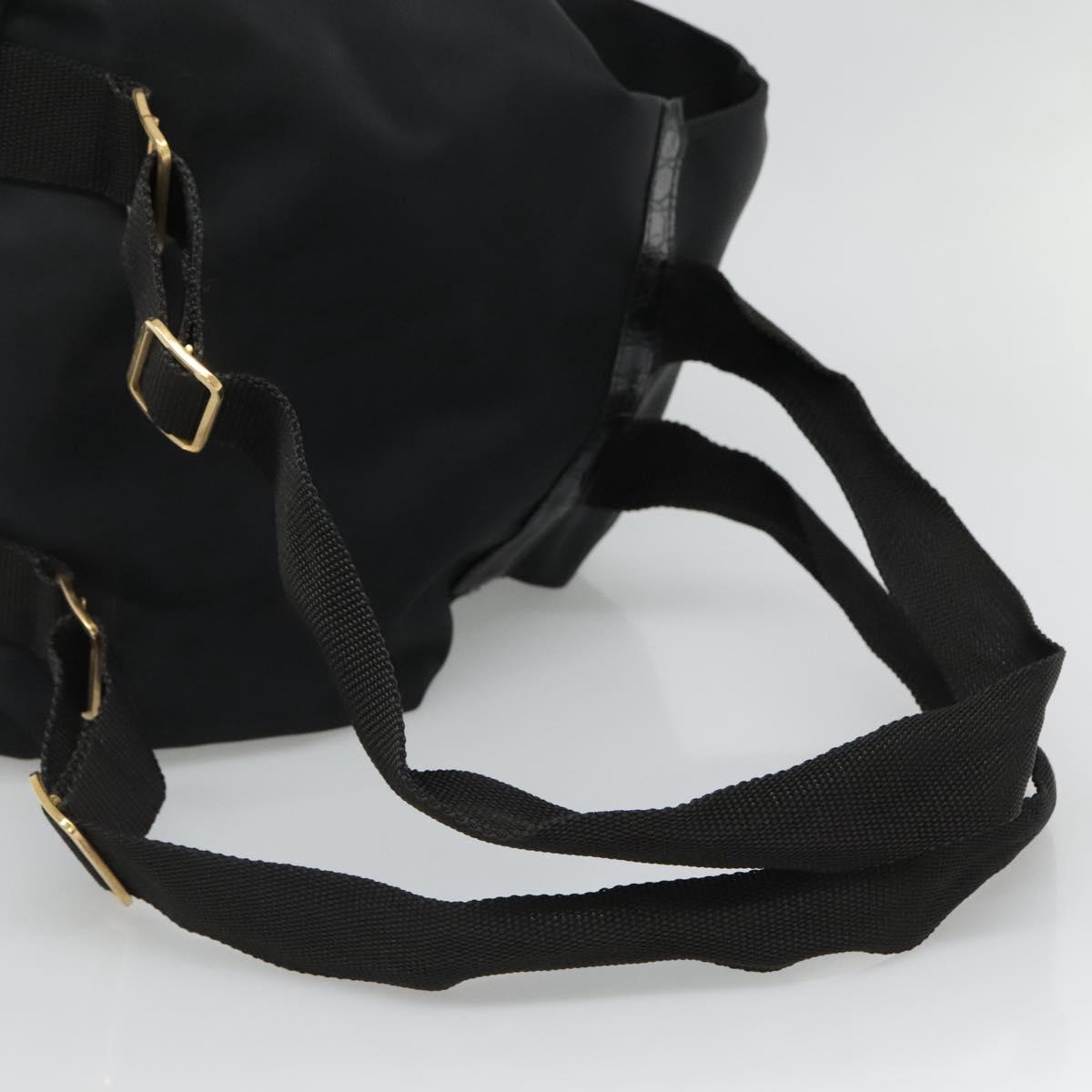 Gianni Versace Backpack Nylon Black Auth 115404