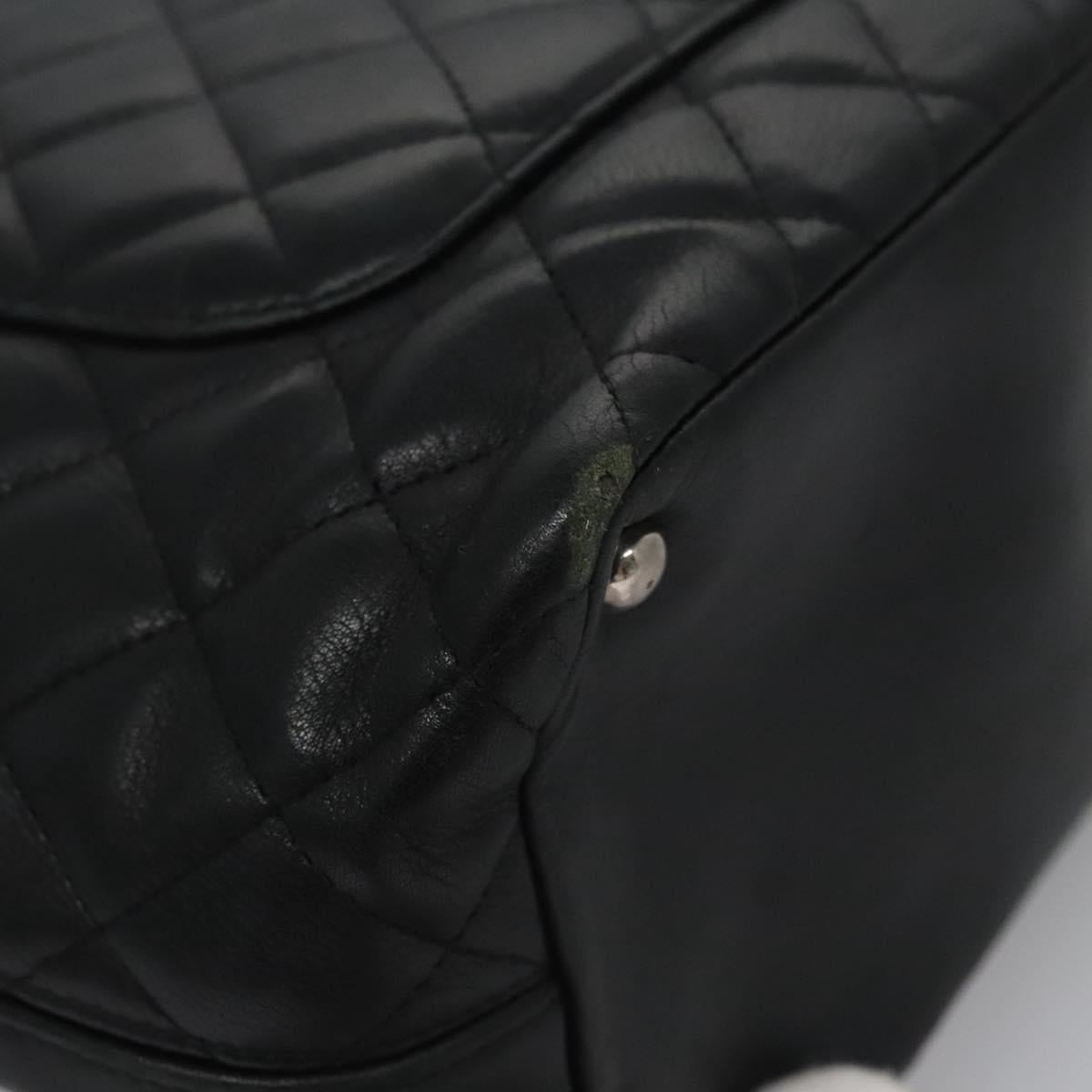 CHANEL Matelasse Cambon Line Shoulder Bag Leather Black CC Auth 115405