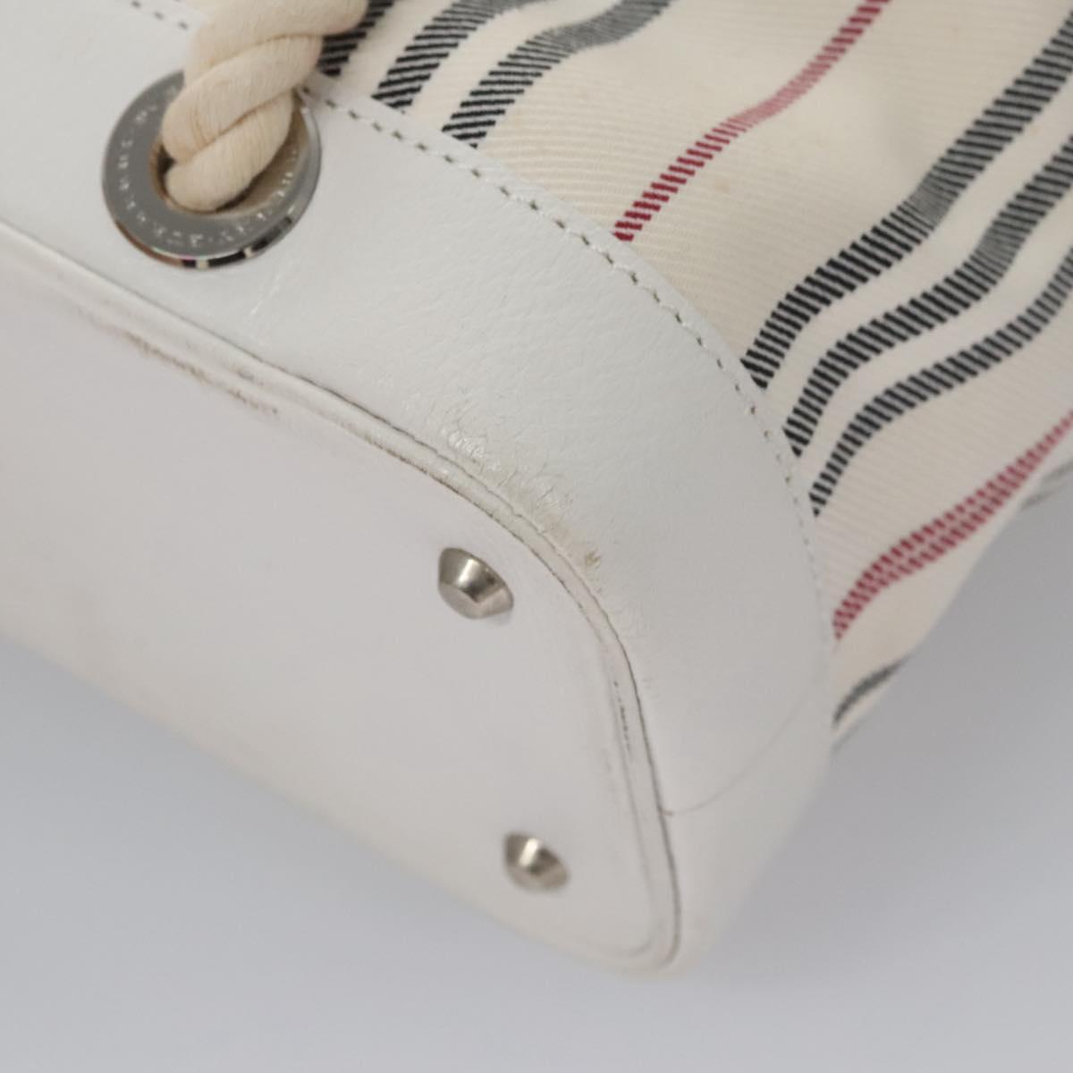 BURBERRY Hand Bag Canvas White Auth 115428