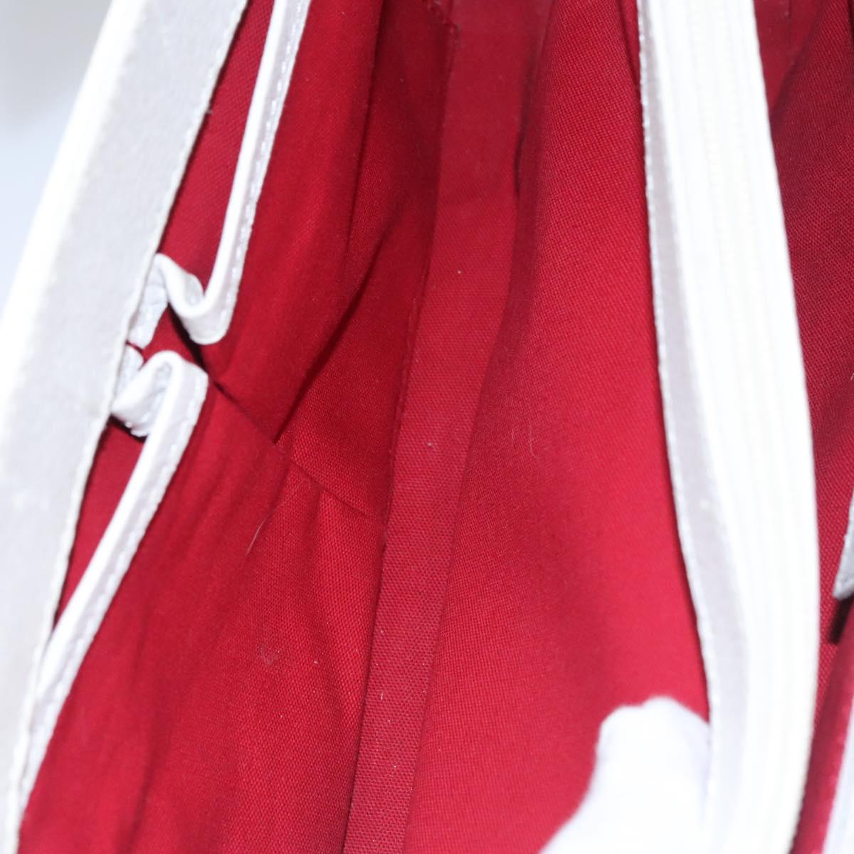 BURBERRY Hand Bag Canvas White Auth 115428