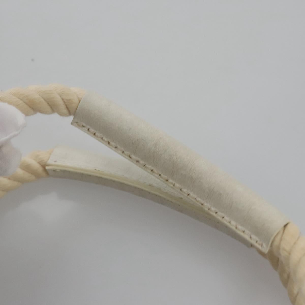 BURBERRY Hand Bag Canvas White Auth 115428