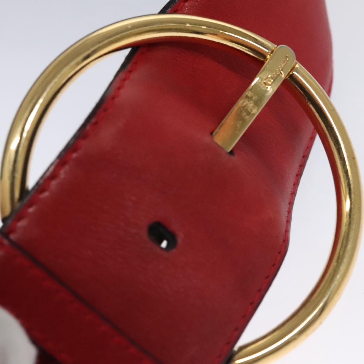 Salvatore Ferragamo Gancini Waist bag Leather Red Auth 115429