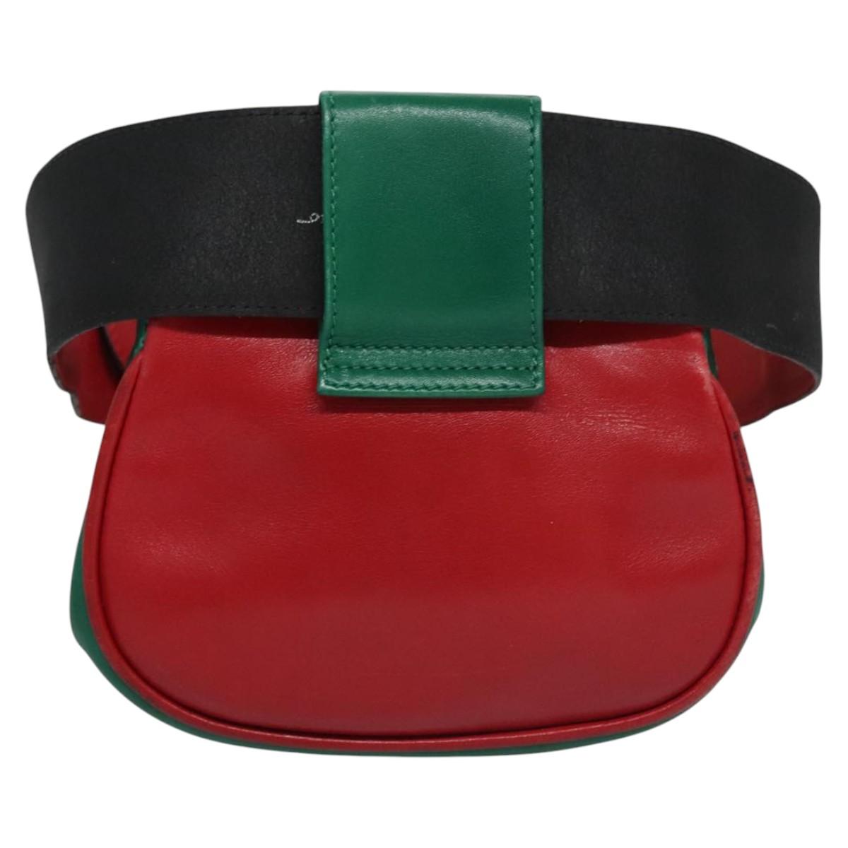 Salvatore Ferragamo Gancini Waist bag Leather Red Auth 115429