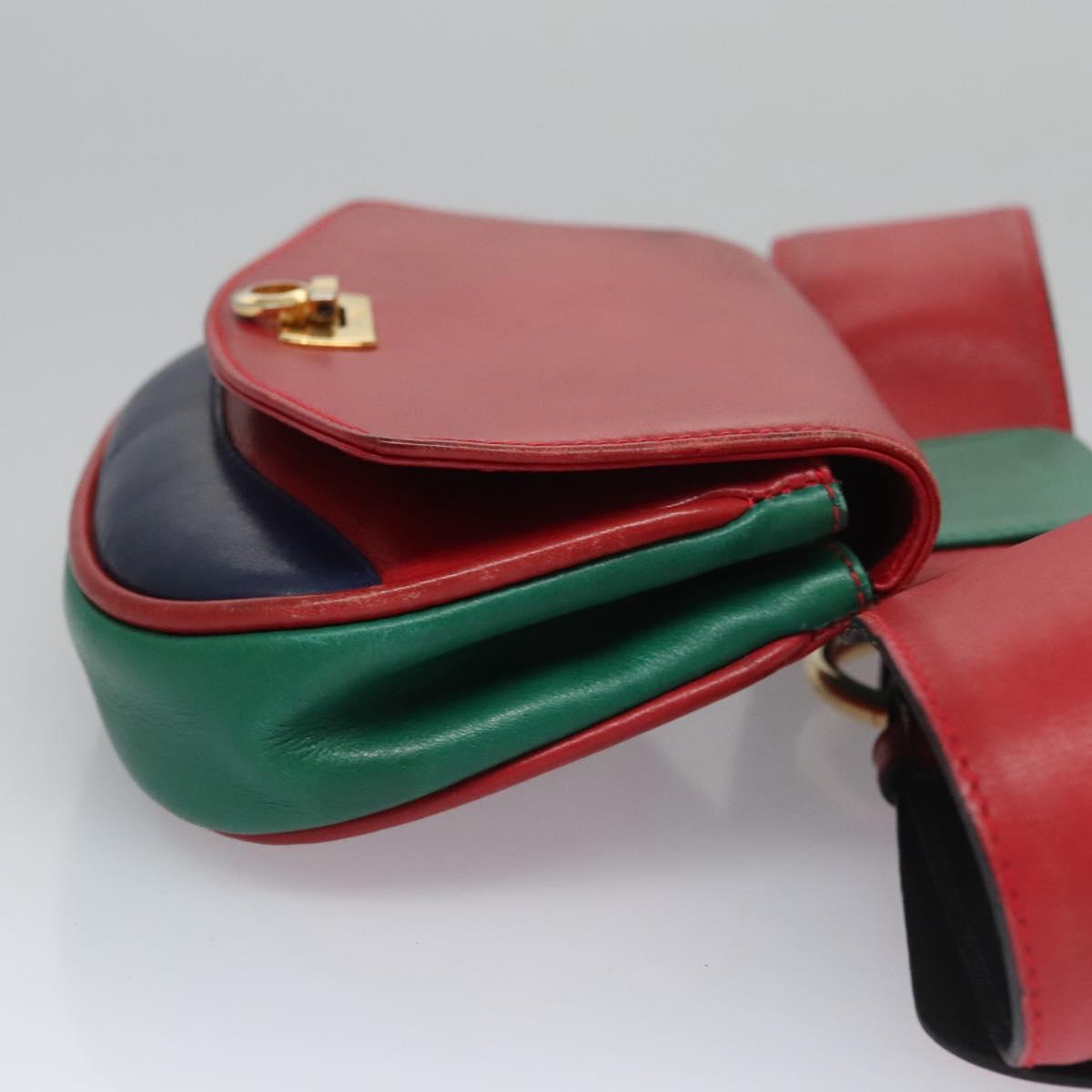 Salvatore Ferragamo Gancini Waist bag Leather Red Auth 115429