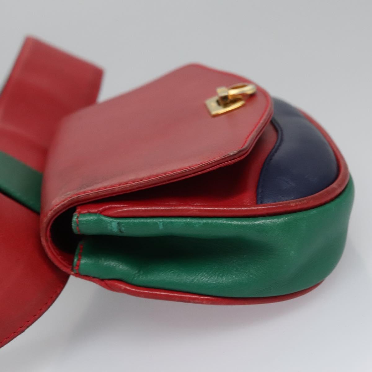 Salvatore Ferragamo Gancini Waist bag Leather Red Auth 115429