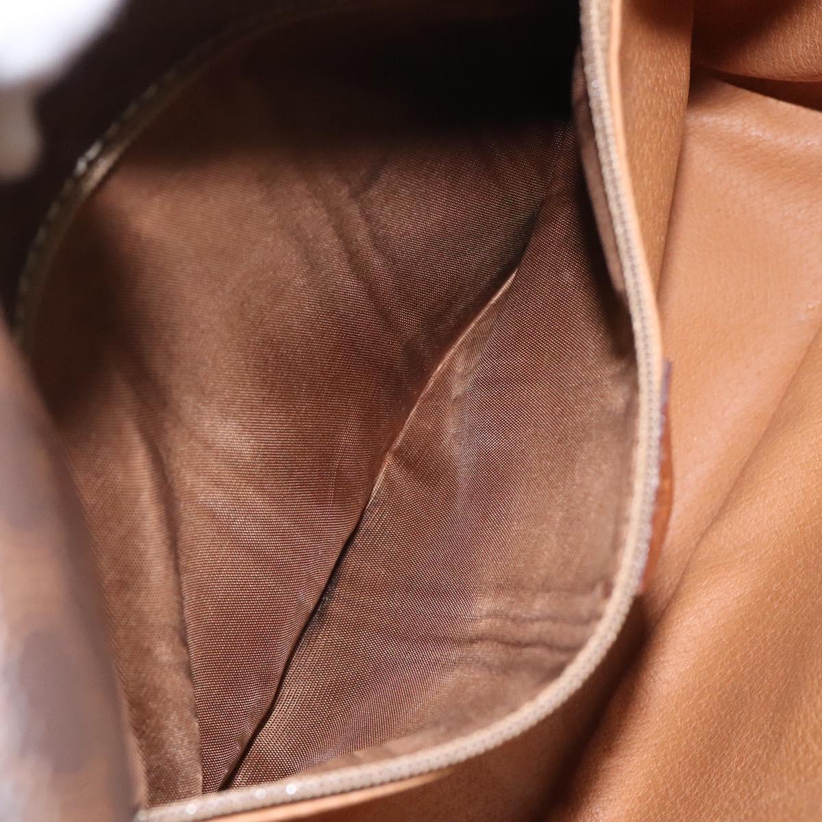 CELINE Macadam Canvas Shoulder Bag PVC Leather Brown Auth 115447