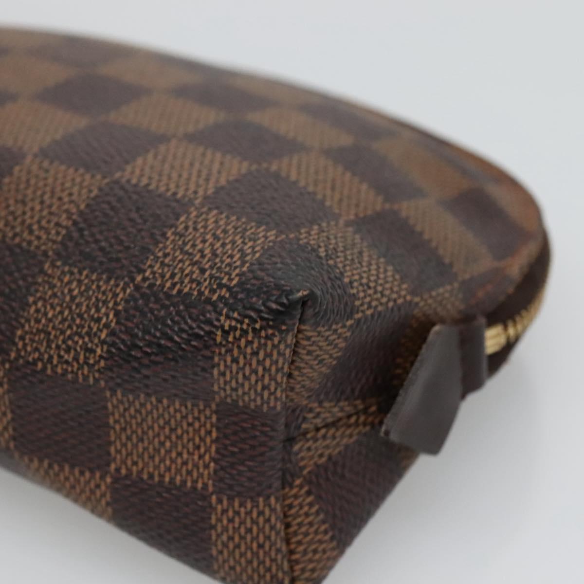 LOUIS VUITTON Damier Ebene Pochette Cosmetic PM Pouch N47516 LV Auth 115459