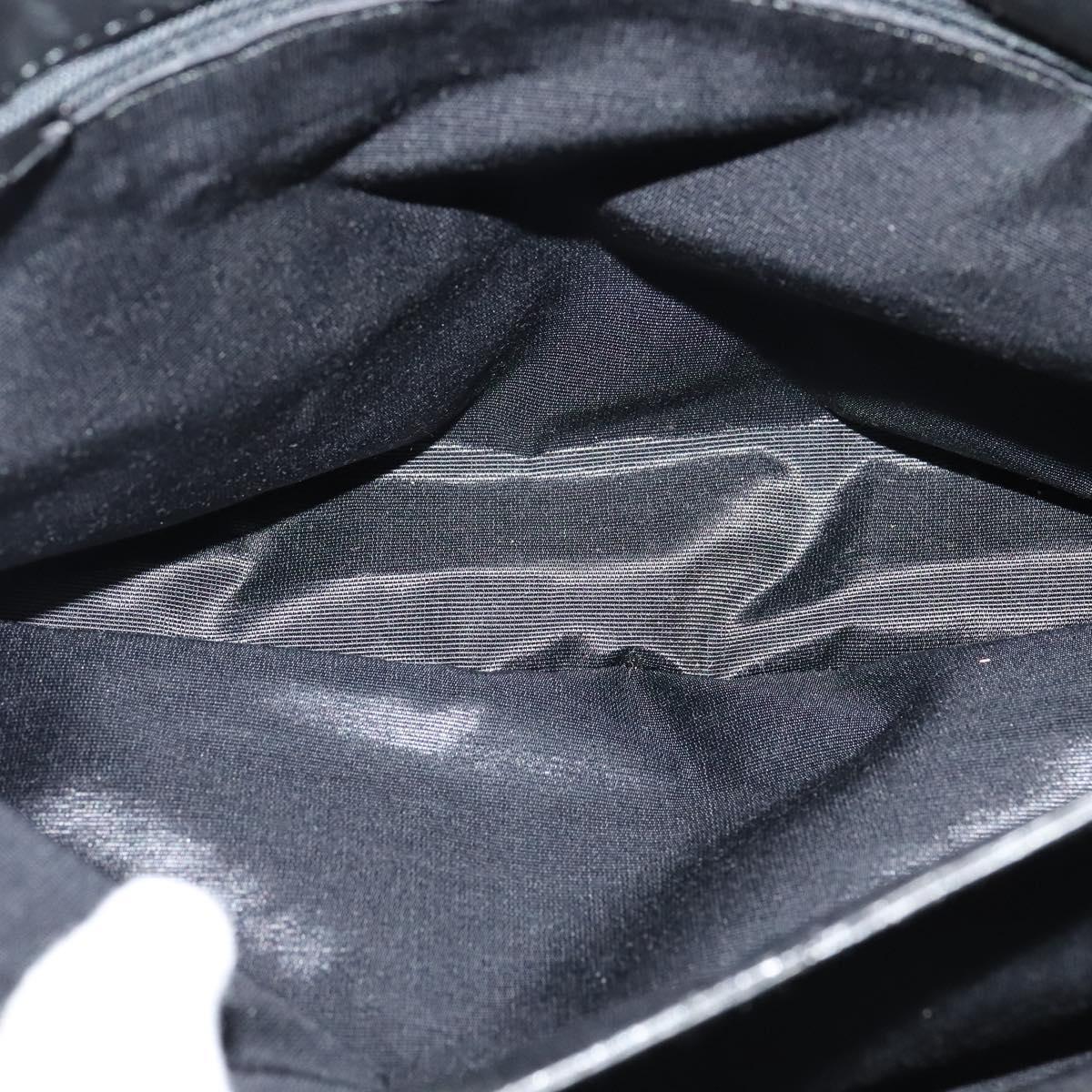 BALLY Hand Bag Leather Black Gold Auth 115539