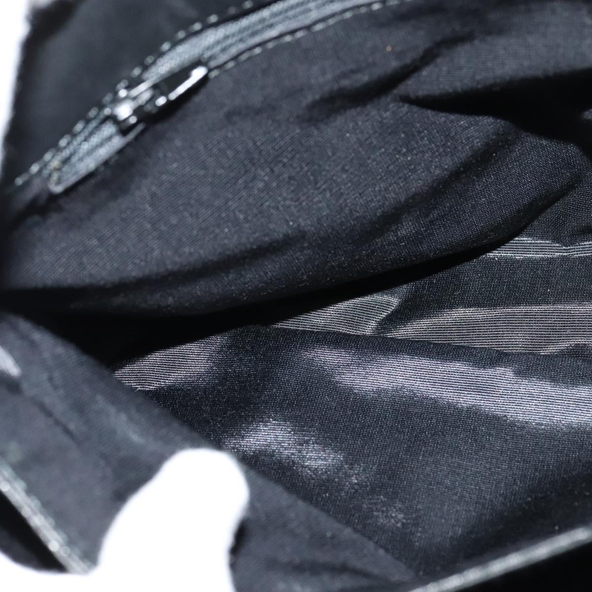 BALLY Hand Bag Leather Black Gold Auth 115539