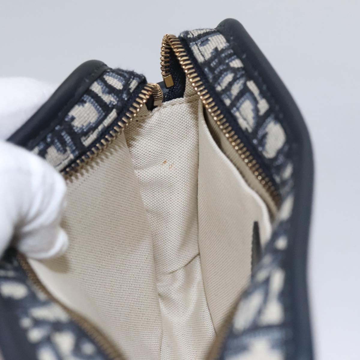 Christian Dior Trotter Canvas Clutch Bag Navy Auth 115549V