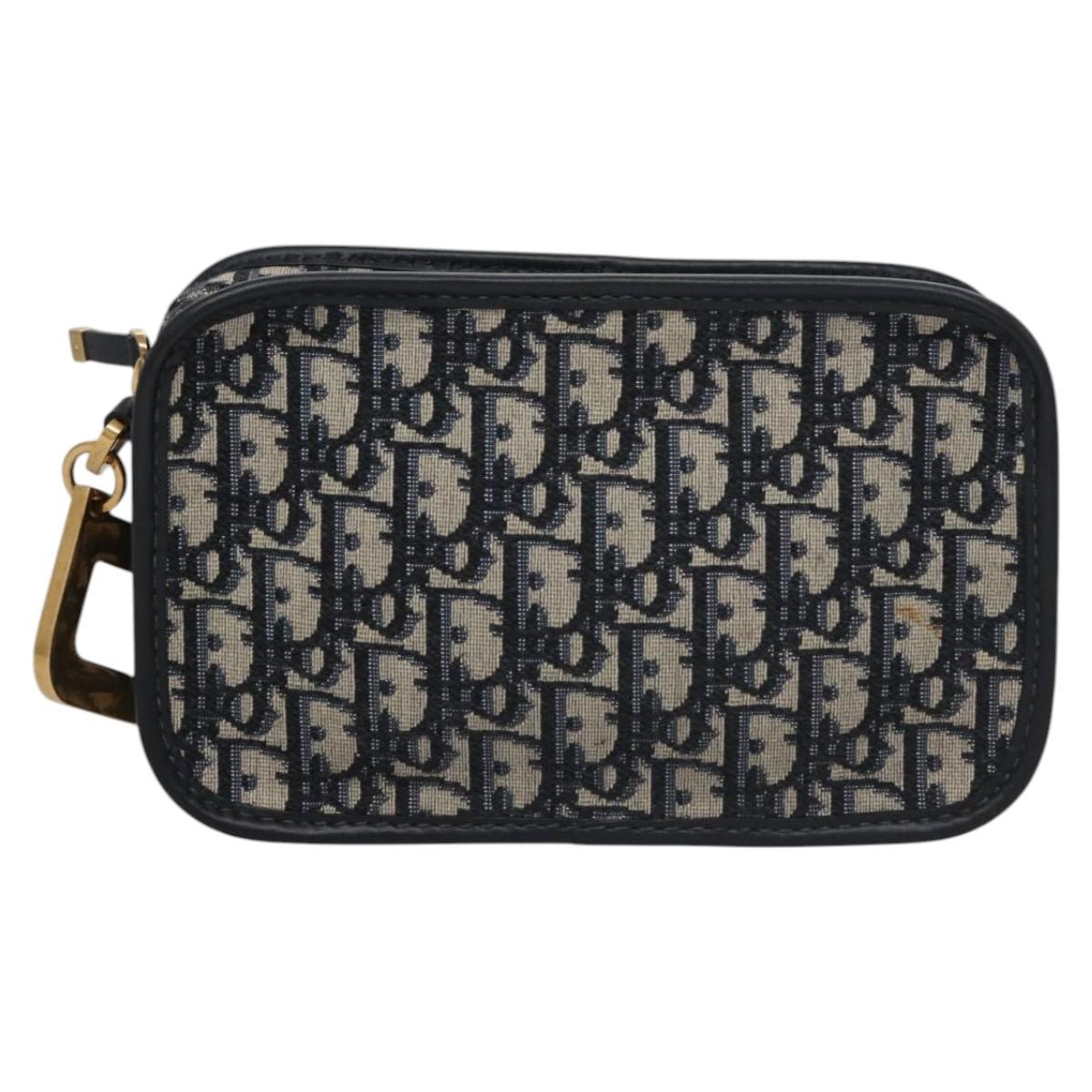 Christian Dior Trotter Canvas Clutch Bag Navy Auth 115549V
