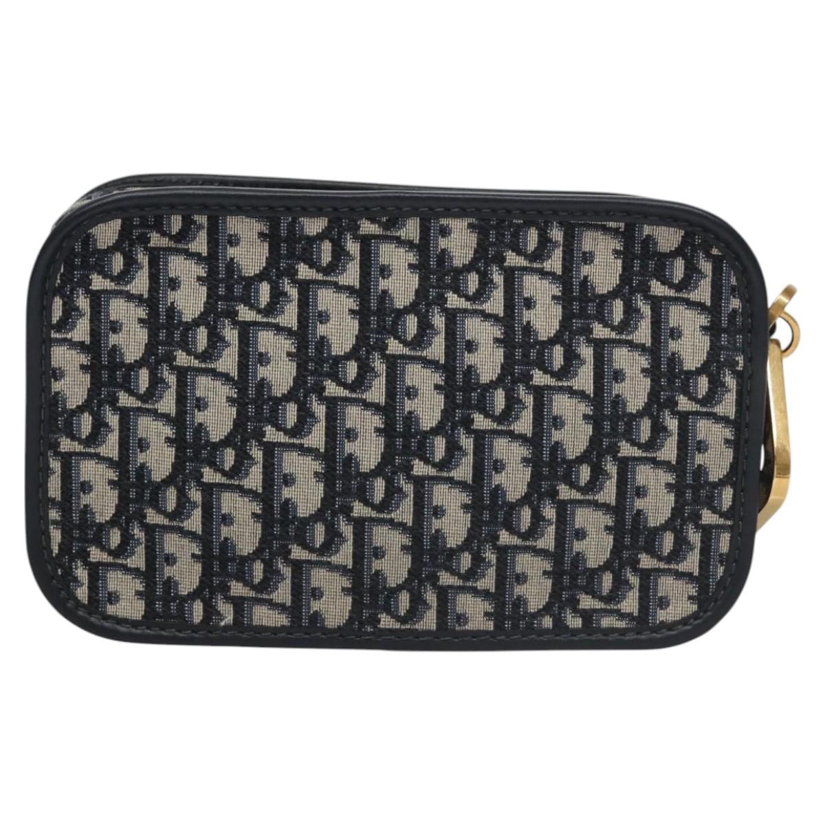 Christian Dior Trotter Canvas Clutch Bag Navy Auth 115549V