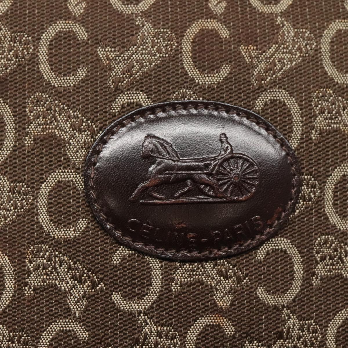 CELINE C Sulky Hand Bag Brown Gold Auth 115556