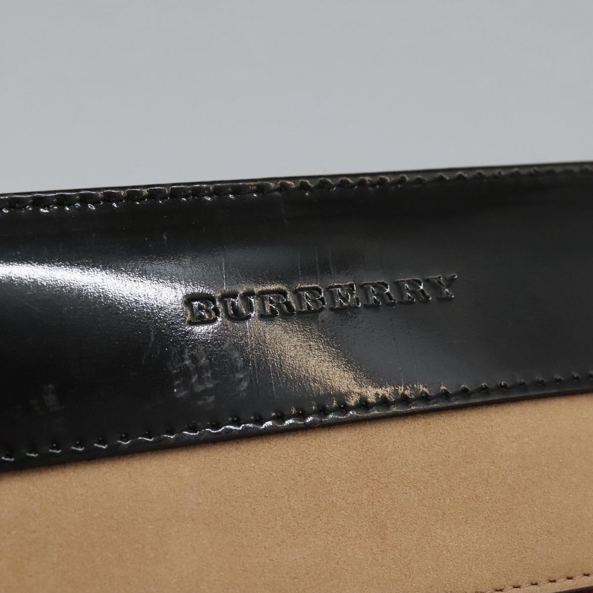 BURBERRY Nova Check Shoulder Bag Wool Suede Leather Beige Black gold Auth 115571