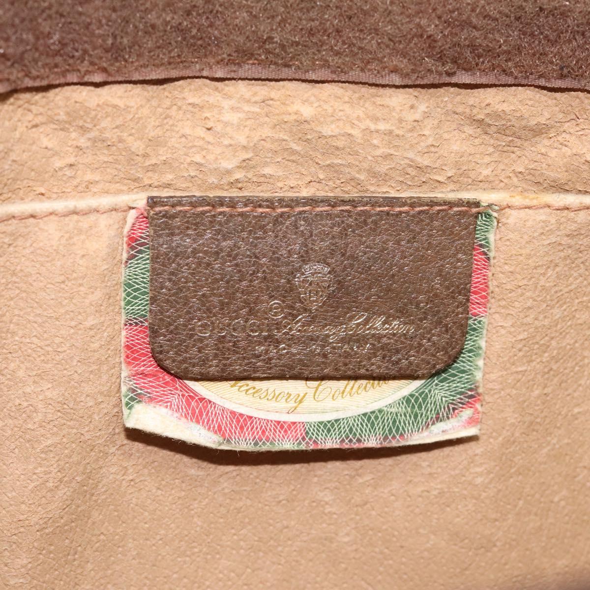 GUCCI GG Supreme Web Sherry Line Clutch Bag PVC Beige Red Green Auth 115578