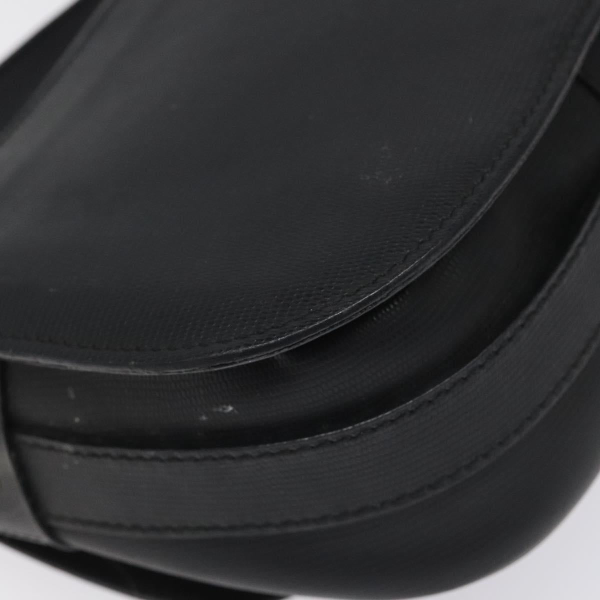 CELINE Shoulder Bag Leather Black Auth 115579