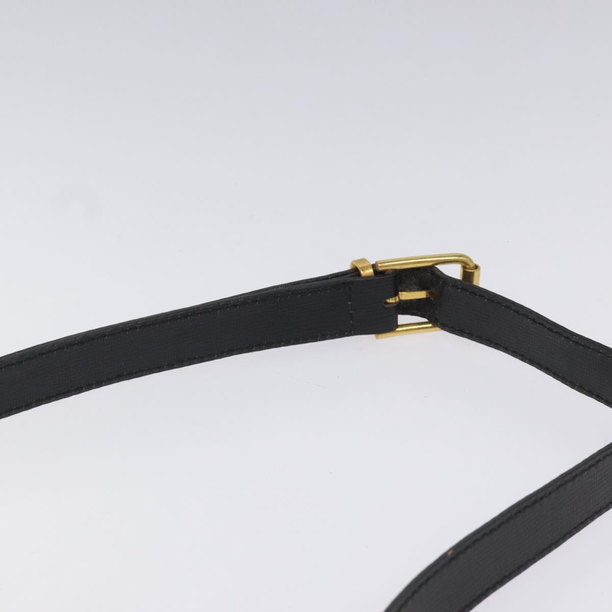 CELINE Shoulder Bag Leather Black Auth 115579