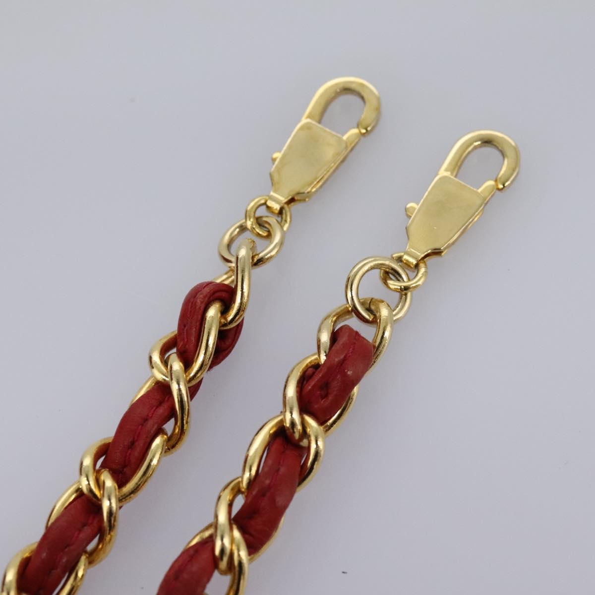 CHANEL Matelasse Hand Bag Lamb Skin 2way Red CC Auth 115600V