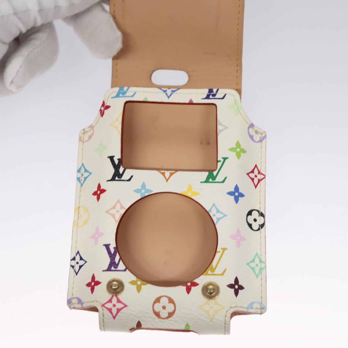 LOUIS VUITTON Monogram Multicolor iPod Nano Case White M60014 LV Auth 115606V