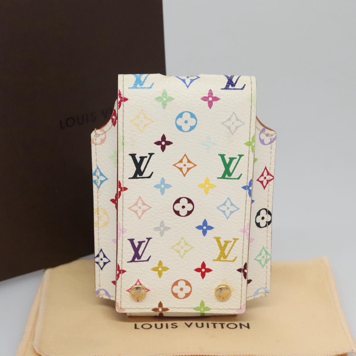 LOUIS VUITTON Monogram Multicolor iPod Nano Case White M60014 LV Auth 115606V