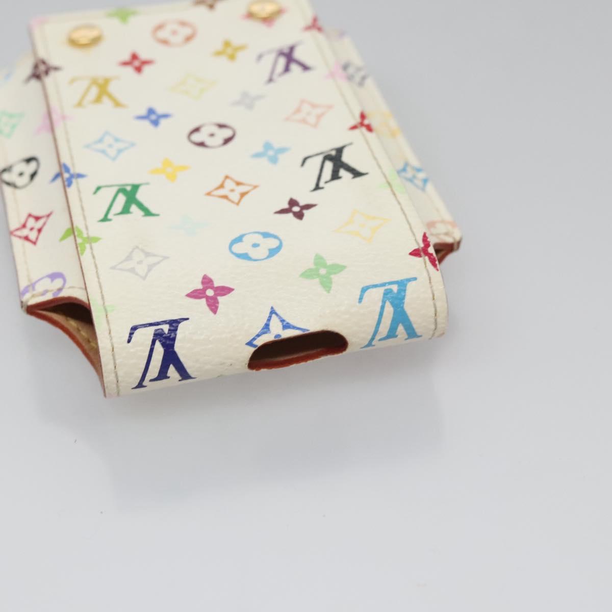 LOUIS VUITTON Monogram Multicolor iPod Nano Case White M60014 LV Auth 115606V