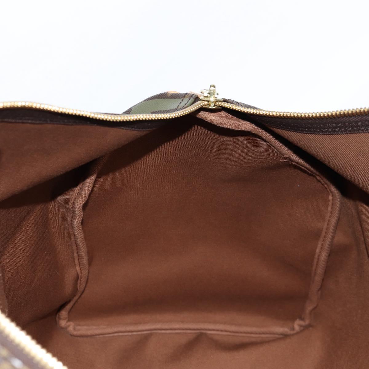 LOUIS VUITTON Monogram Graffiti Keepall 50 Boston Bag Khaki M92196 Auth 115621AM