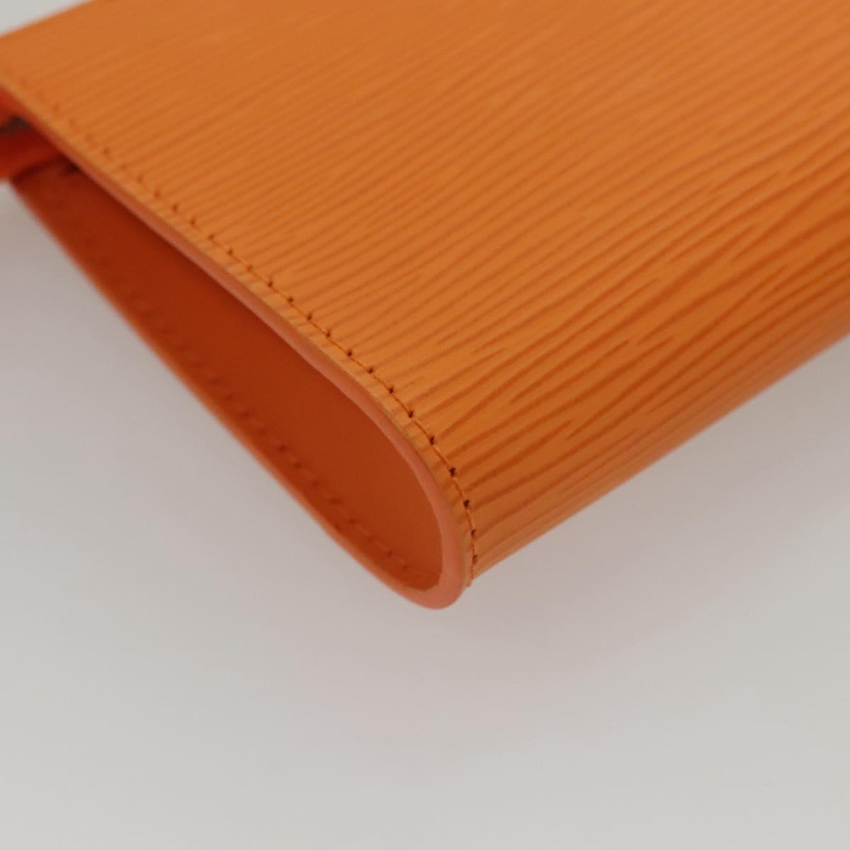 LOUIS VUITTON Epi Pouch Orange Mandarin LV Auth 115631