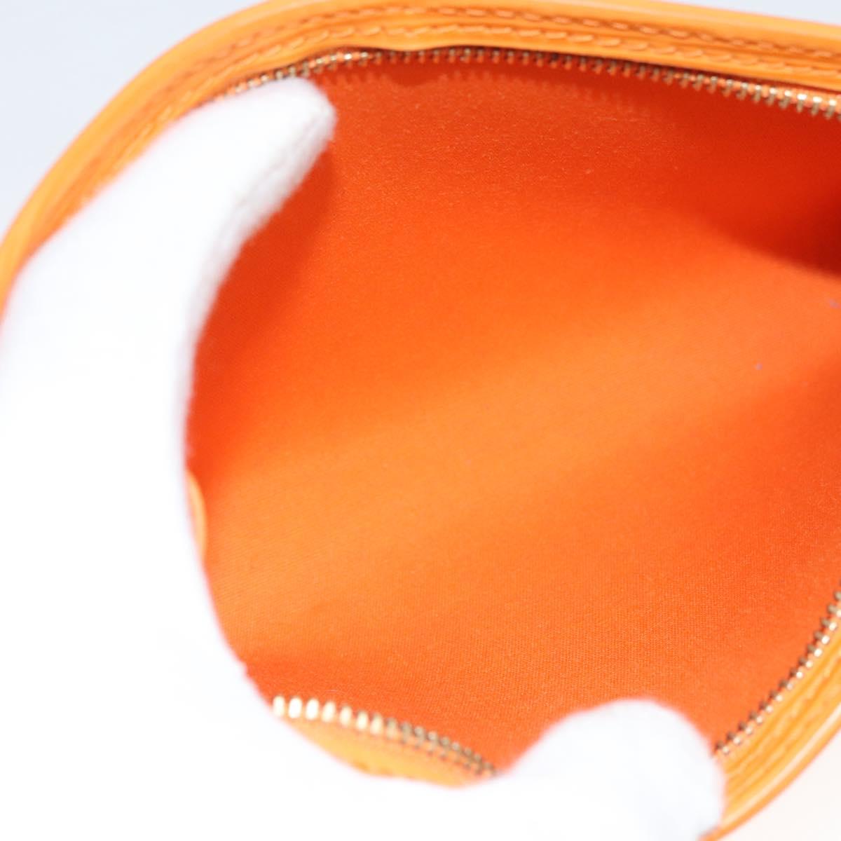 LOUIS VUITTON Epi Pouch Orange Mandarin LV Auth 115631