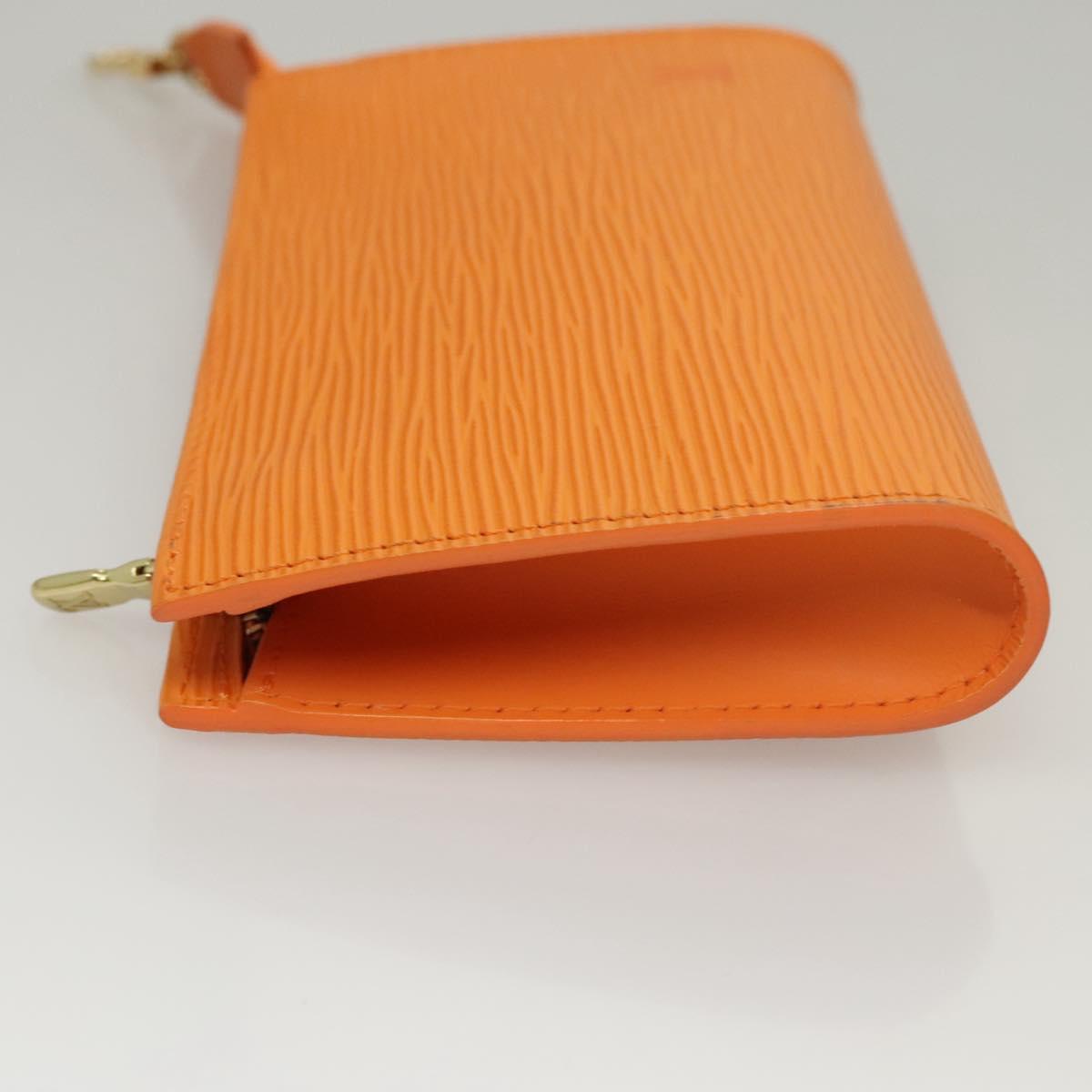 LOUIS VUITTON Epi Pouch Orange Mandarin LV Auth 115631