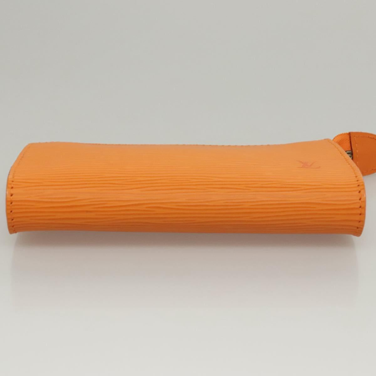 LOUIS VUITTON Epi Pouch Orange Mandarin LV Auth 115631