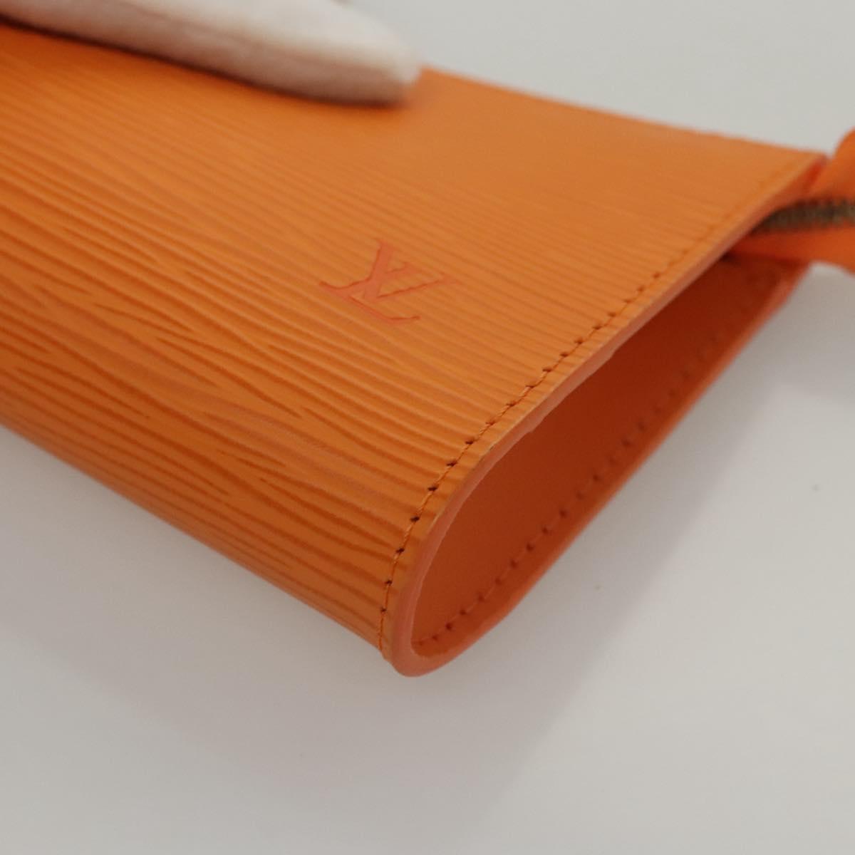 LOUIS VUITTON Epi Pouch Orange Mandarin LV Auth 115631