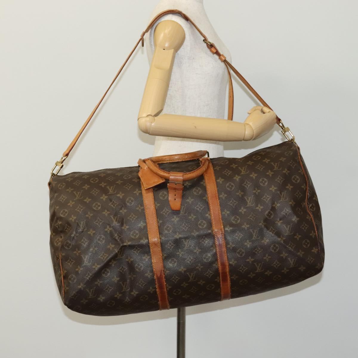 LOUIS VUITTON Monogram Keepall Bandouliere 60 Boston Bag M41412 LV Auth 115682