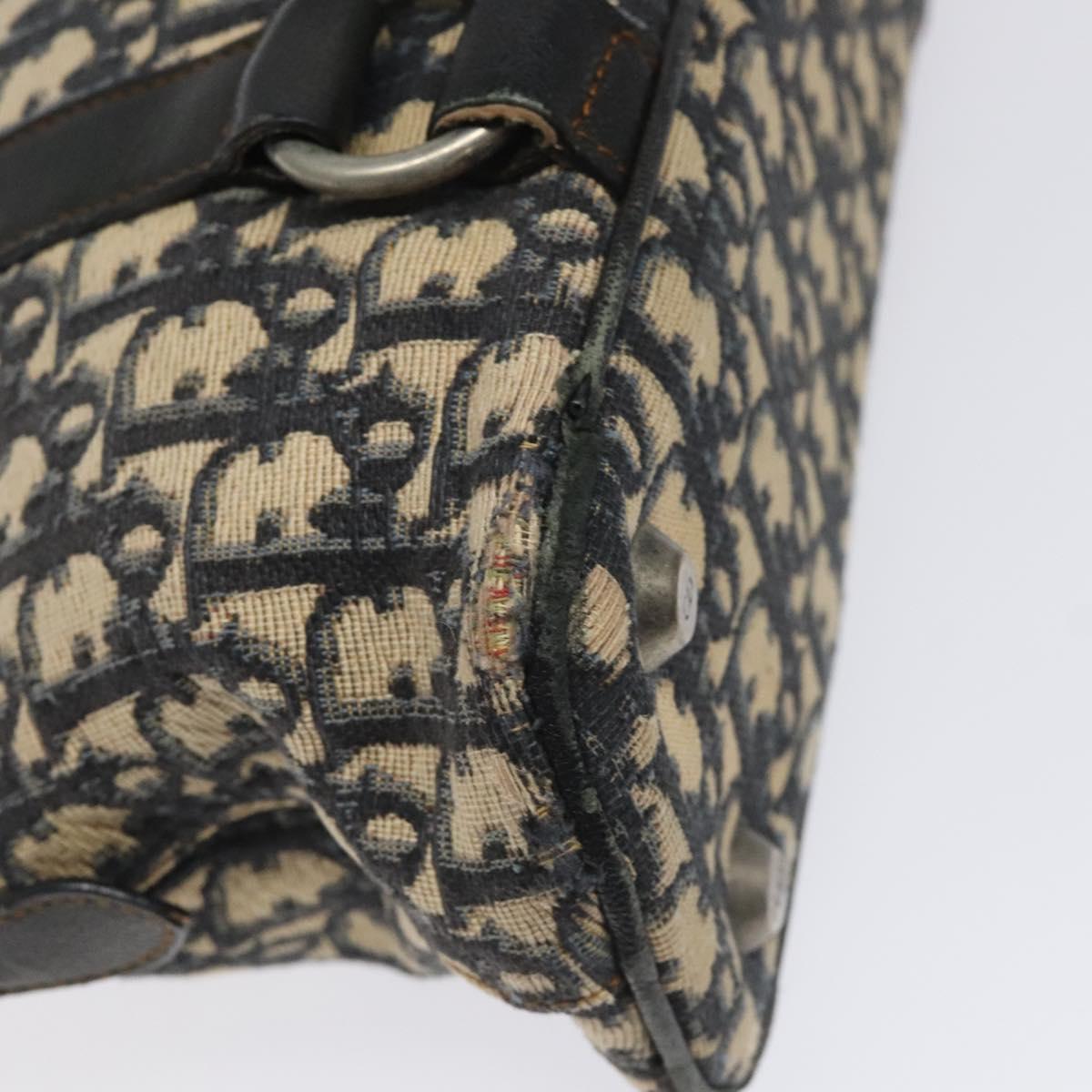 Christian Dior Trotter Canvas Hand Bag Navy Auth 115712