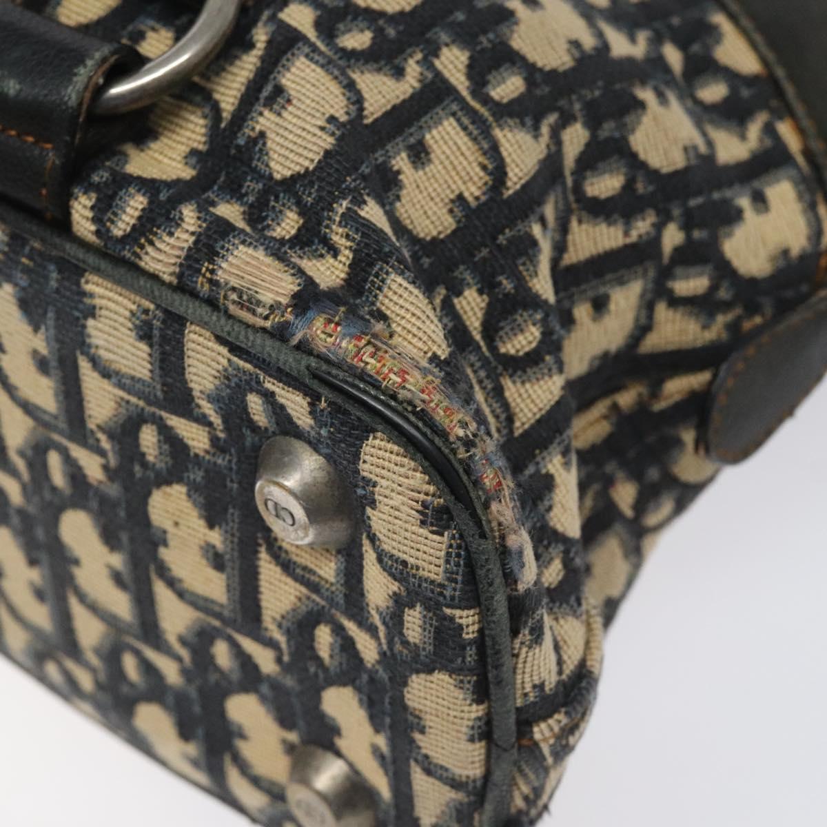 Christian Dior Trotter Canvas Hand Bag Navy Auth 115712