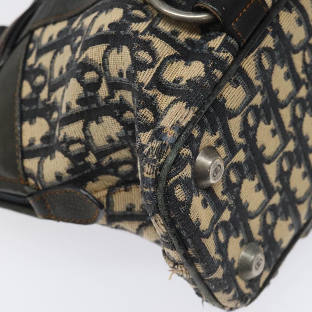 Christian Dior Trotter Canvas Hand Bag Navy Auth 115712