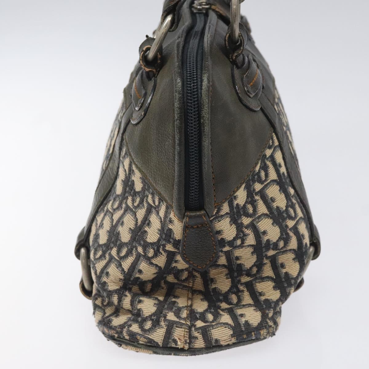 Christian Dior Trotter Canvas Hand Bag Navy Auth 115712