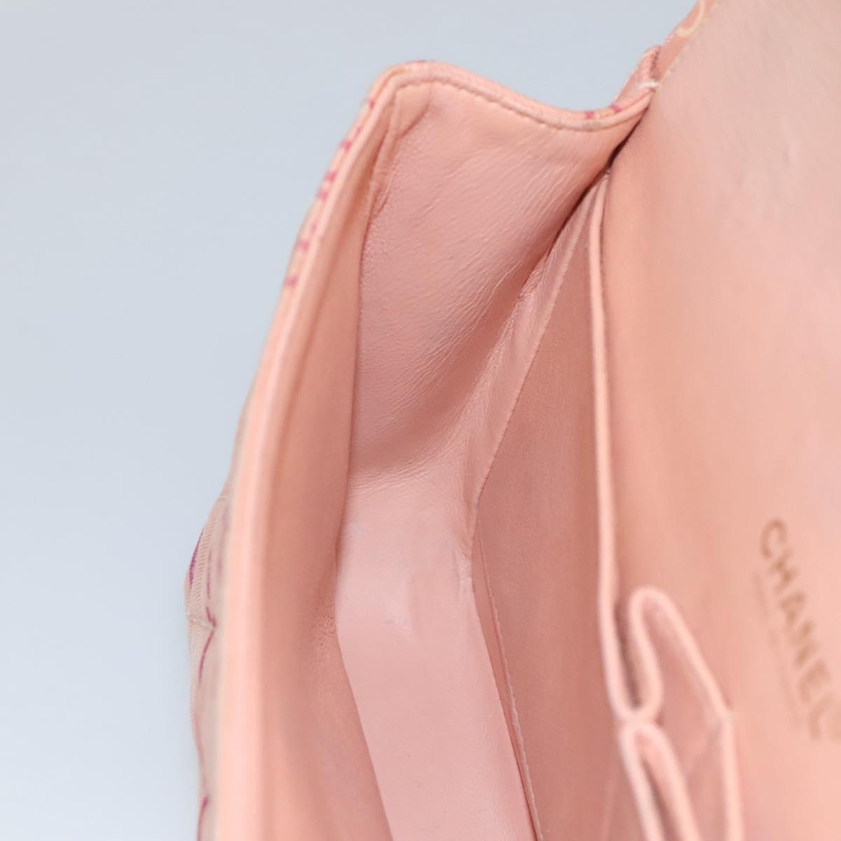 CHANEL Matelasse COCO Icon Chain Shoulder Bag Canvas Pink CC Auth 115714