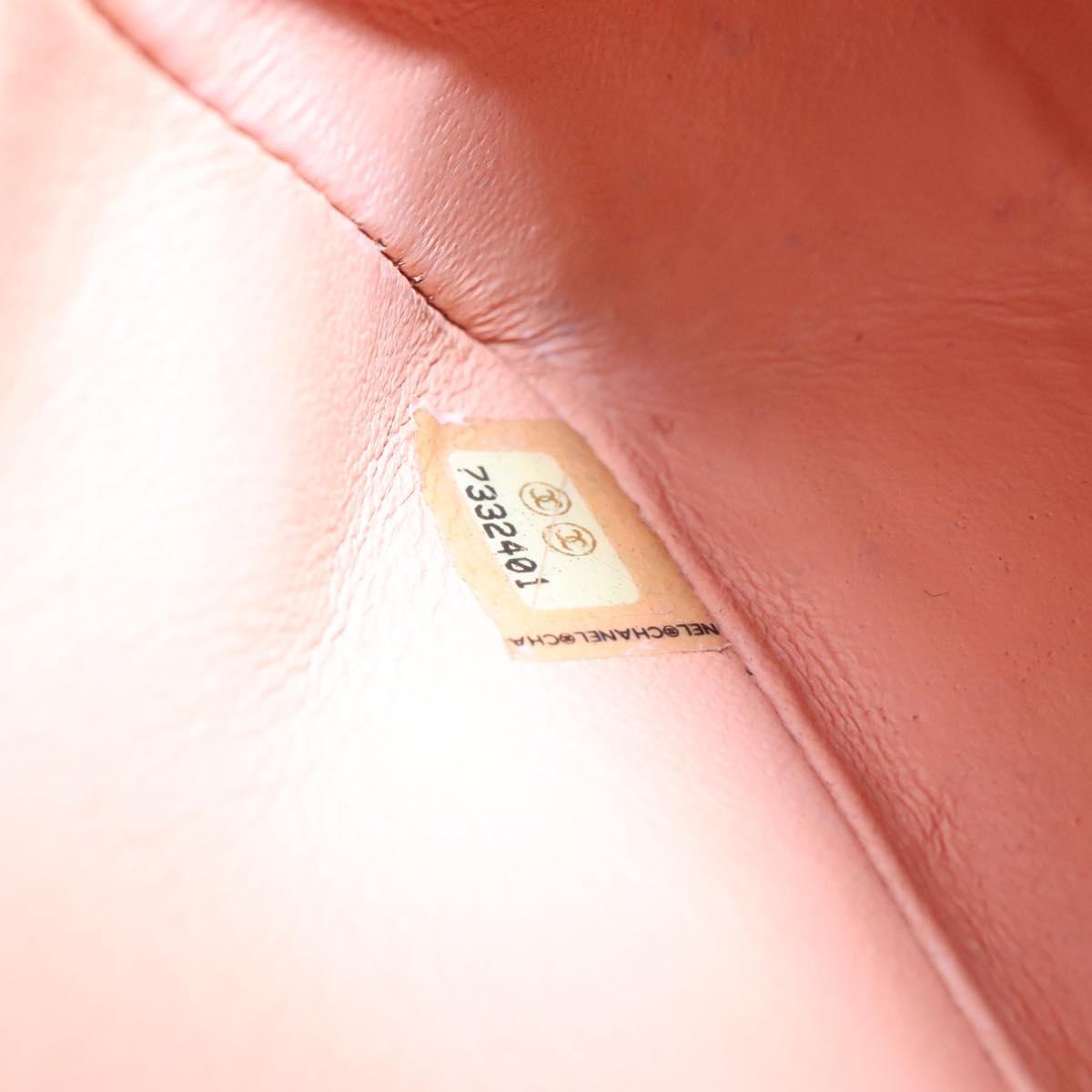 CHANEL Matelasse COCO Icon Chain Shoulder Bag Canvas Pink CC Auth 115714