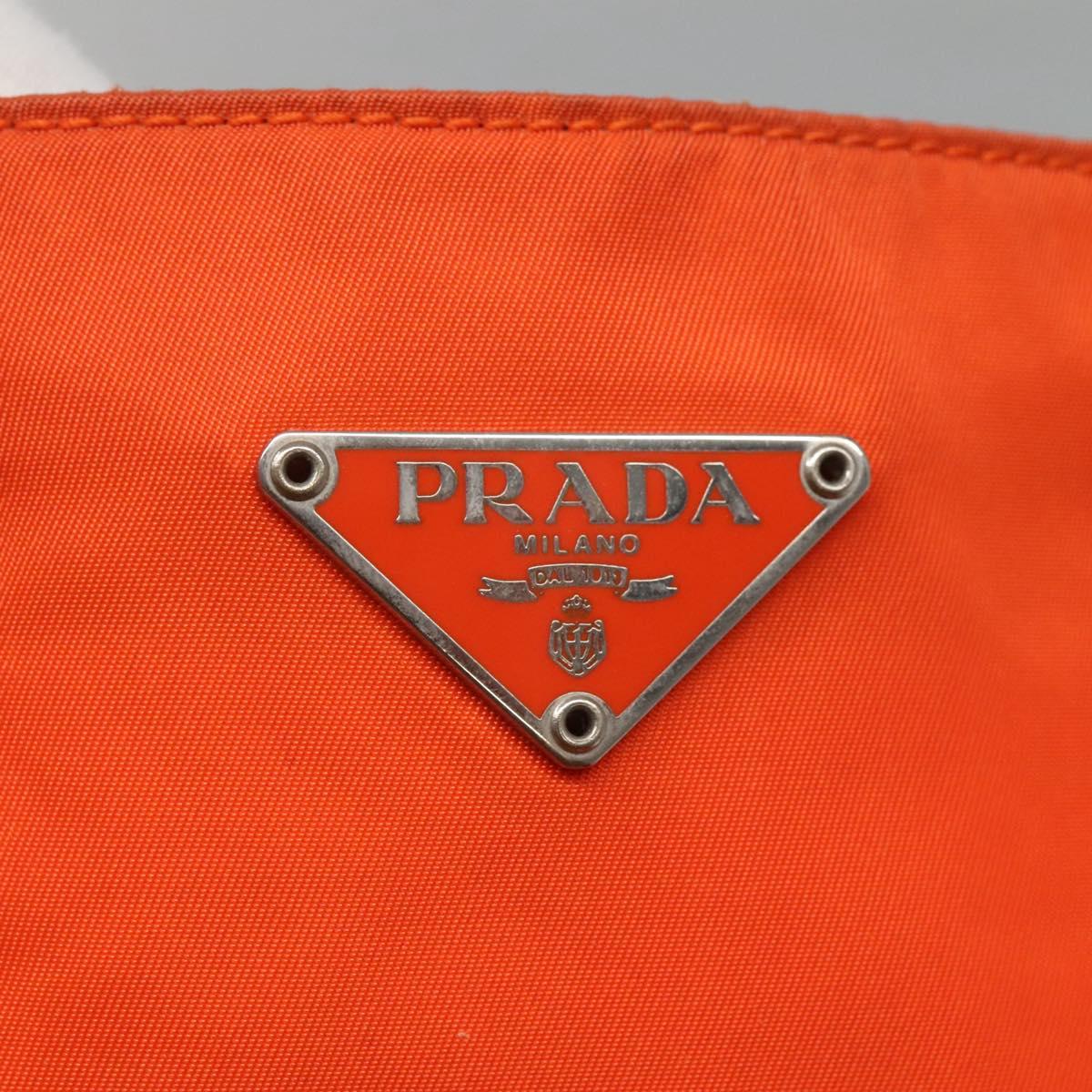 PRADA Shoulder Bag Nylon Orange Auth 115729