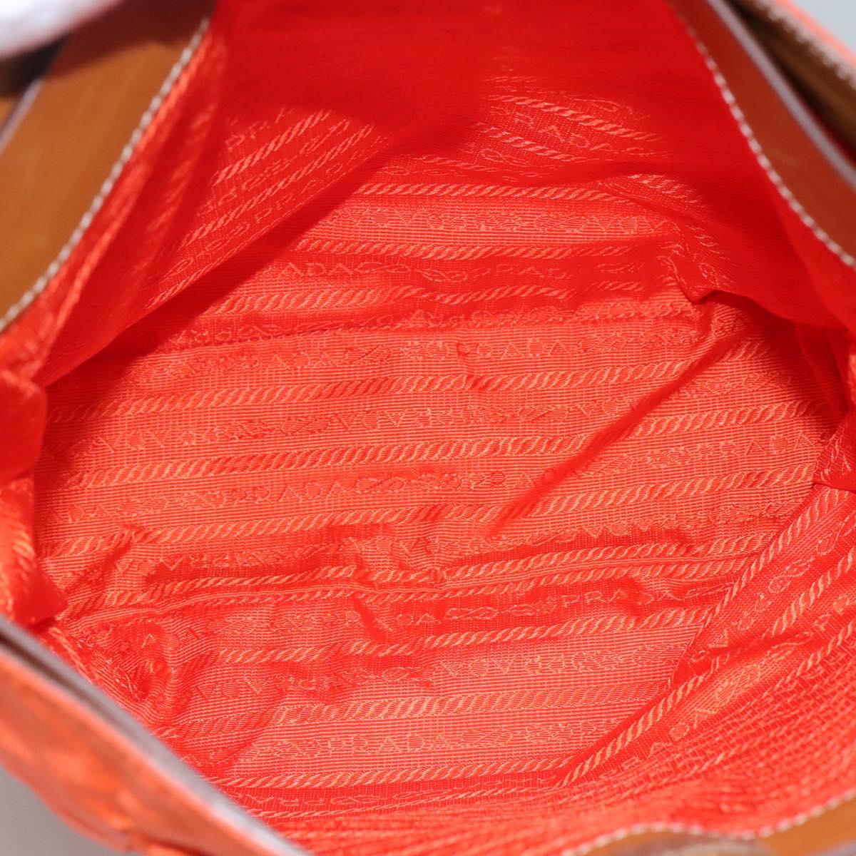 PRADA Shoulder Bag Nylon Orange Auth 115729