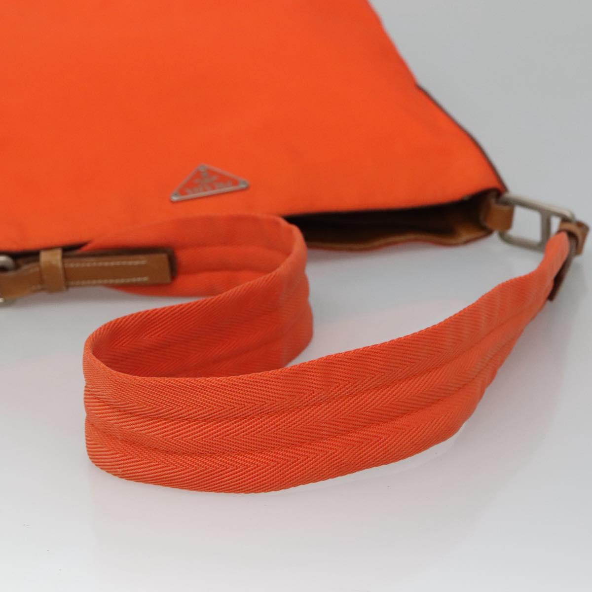 PRADA Shoulder Bag Nylon Orange Auth 115729