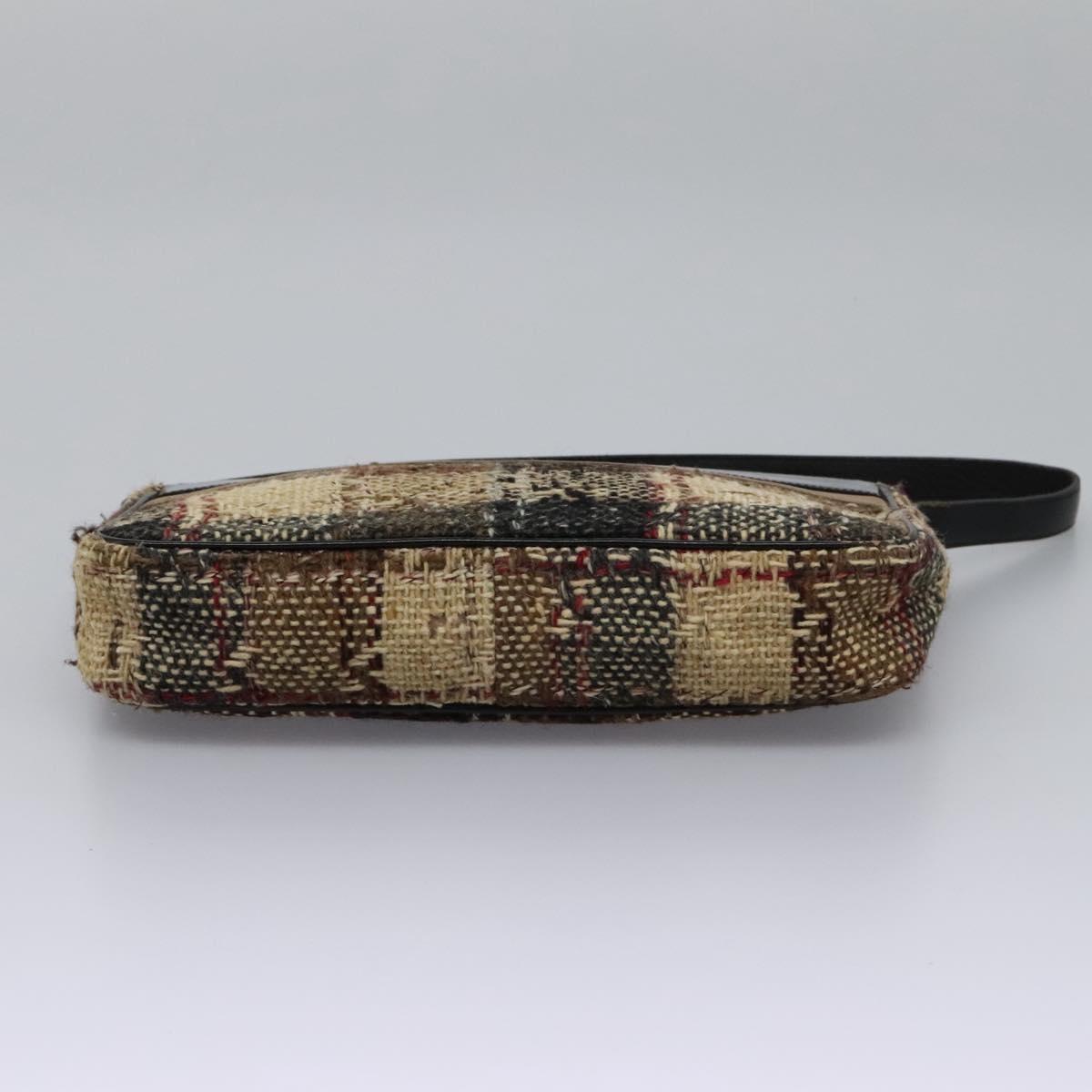 BURBERRY Nova Check Shoulder Bag Canvas Beige Auth 115735