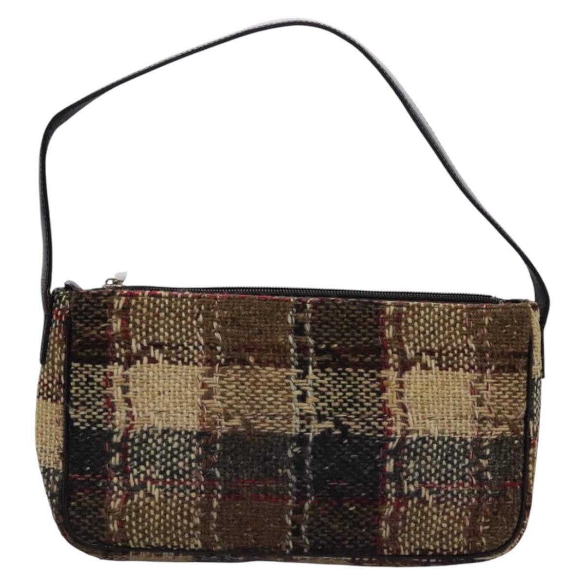 BURBERRY Nova Check Shoulder Bag Canvas Beige Auth 115735