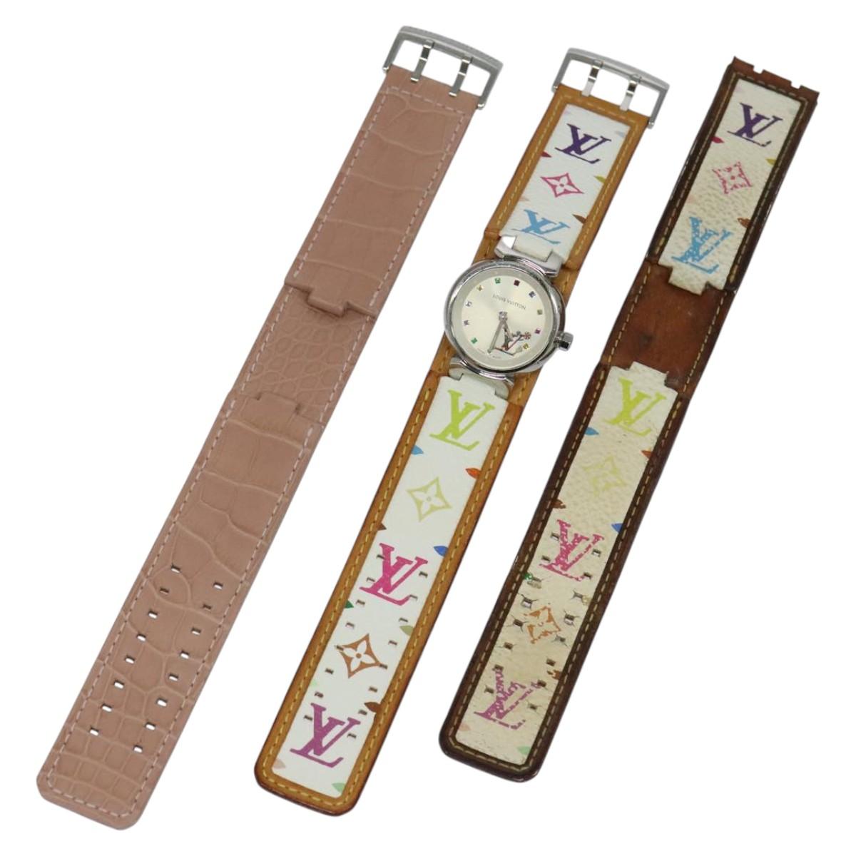 LOUIS VUITTON Monogram Multicolor Watches 109/500 White LV Auth 115748A