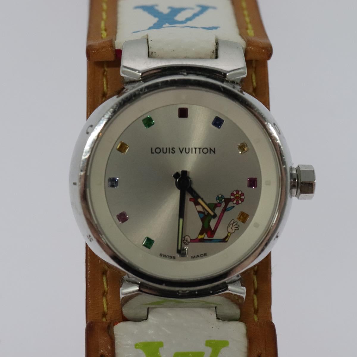 LOUIS VUITTON Monogram Multicolor Watches 109/500 White LV Auth 115748A