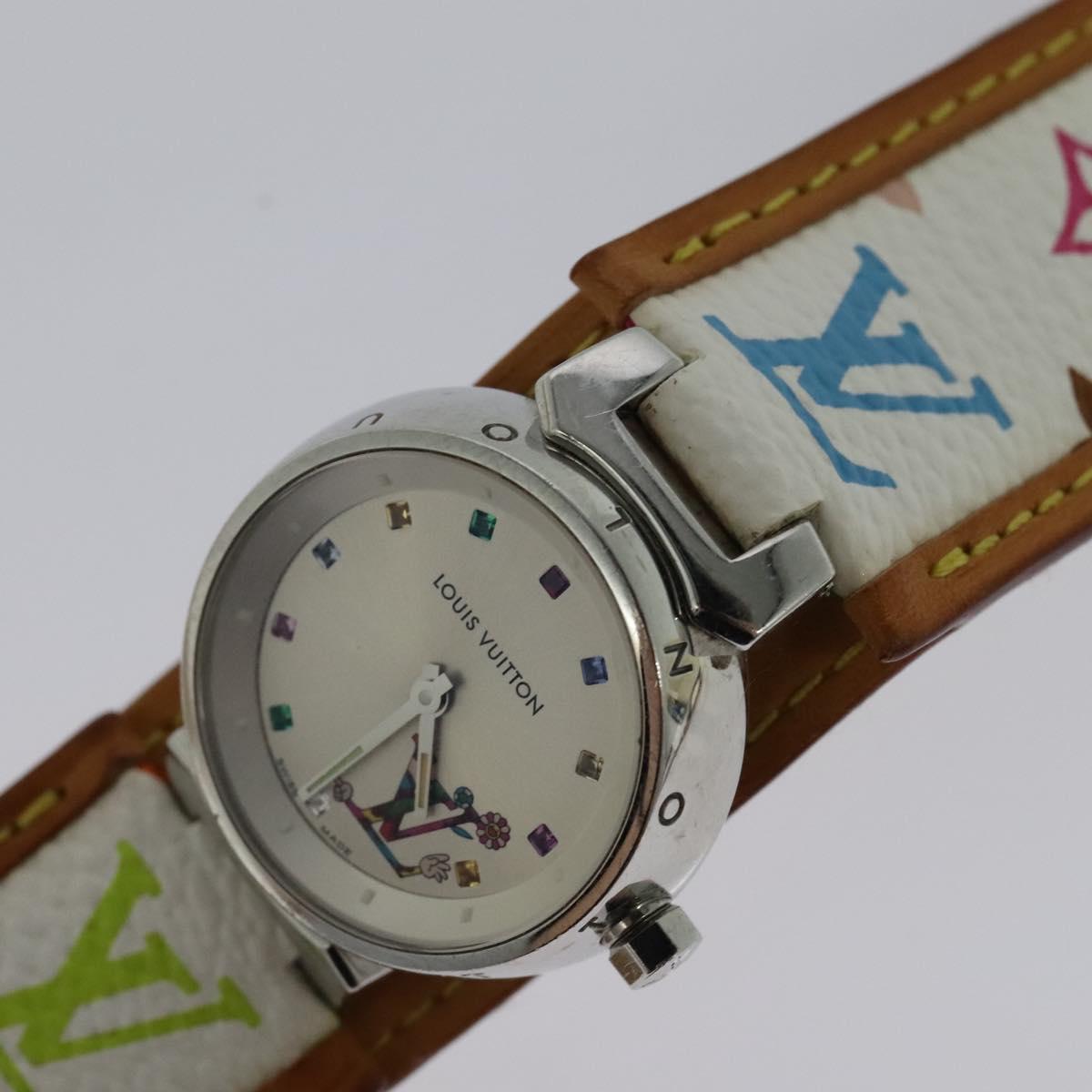 LOUIS VUITTON Monogram Multicolor Watches 109/500 White LV Auth 115748A