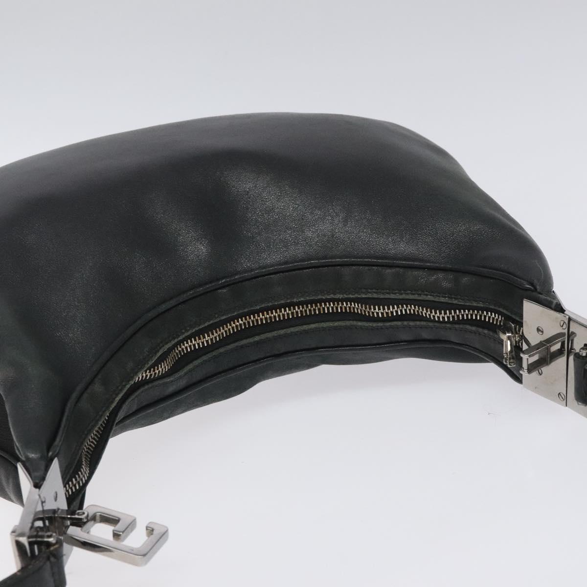 GUCCI Shoulder Bag Leather Black Silver 001 3315 Auth 115752