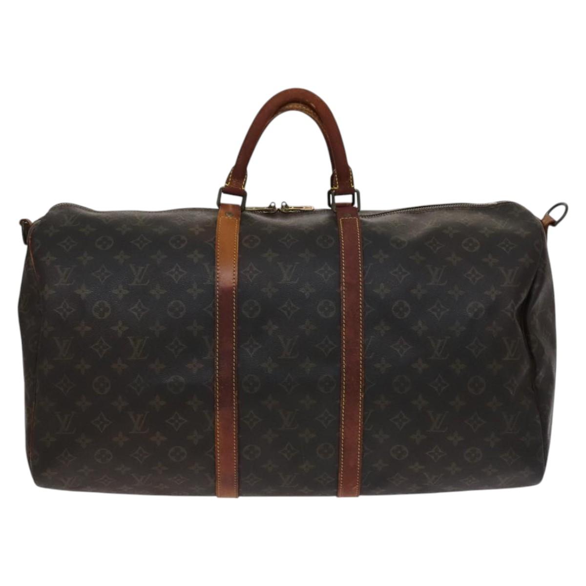 LOUIS VUITTON Monogram Keepall Bandouliere 55 Boston Bag M41414 LV Auth 115850